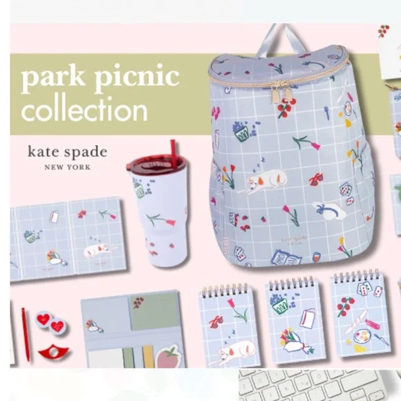 Kate Spade Light Blue Park Picnic Insulated Lunch Bag NWT - Picture 9 of 9